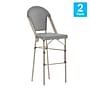 Flash Furniture Marseille Contemporary Textilene Full Back Bistro Barstools, Black & White/Lt Bamboo, 2/Pack (2SDAD642107BSBW)~#|#~sp225452598_sc7