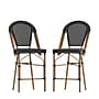 Flash Furniture Marseille Contemporary Textilene Full Back French Bistro Counter Stools, Black/Bamboo, 2/Pack (2SDAD642107CSBK)~#|#~sp225452609_sc7