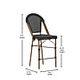Flash Furniture Marseille Contemporary Textilene Full Back French Bistro Counter Stools, Black/Bamboo, 2/Pack (2SDAD642107CSBK)~#|#~sp225452620_sc7