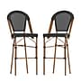 Flash Furniture Marseille Contemporary Textilene Full Back French Bistro Barstools, Black/Bamboo, 2/Pack (2SDAD642107BSBK)~#|#~sp225452625_sc7