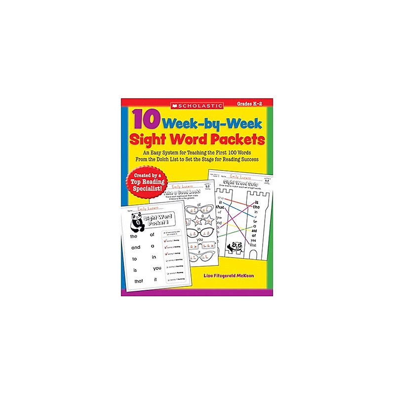 Scholastic 10 Week-By-Week Sight Word Packets, Grades K-2 image 1