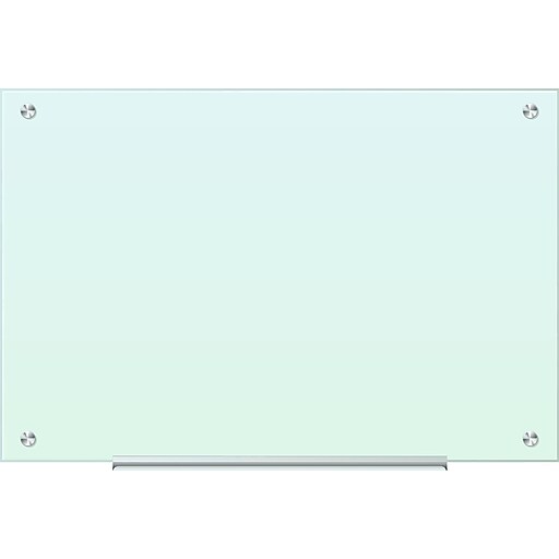 U Brands White Frosted Glass Dry Erase Board, Frameless, 35" x