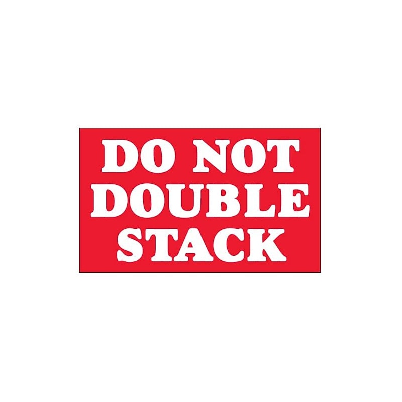 Do Not Double Stack Label, 3" x 5", Red, 500/Roll (DL1330) image 1