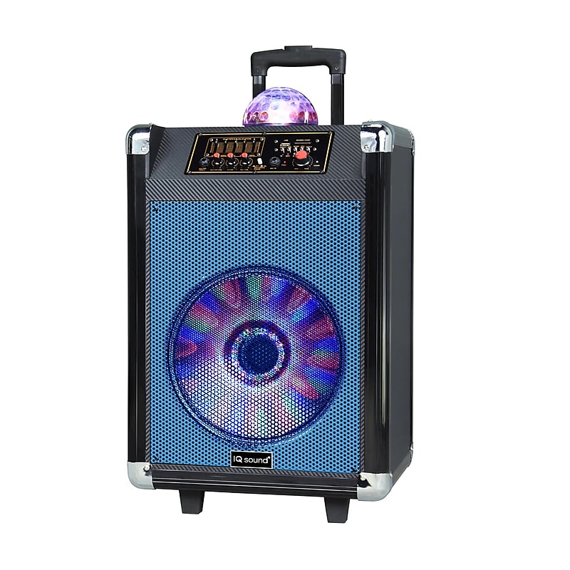 Supersonic IQ Sound IQ-3612DJBT Portable Bluetooth DJ Speaker with Disco Ball, Blue image 1