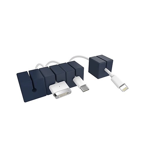 Function101 Cable Blocks Cable Management System, Navy, 4/Pack