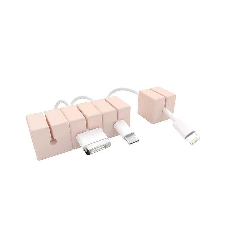 Function101 Cable Blocks Magnetic Cable Management System, Pink, 4/Pack (F101-CBPNK) image 1