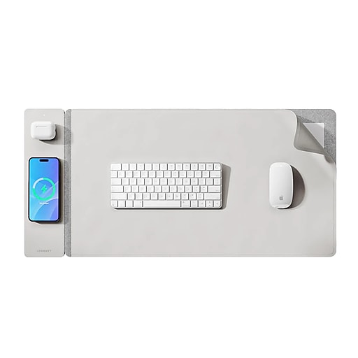 JOURNEY ALTI Wireless Charging Desk Mat, 26.8 x 14.6, Light Grey