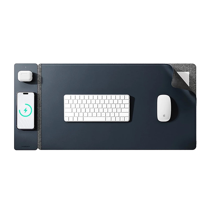 JOURNEY ALTI Wireless Charging Desk Mat, 26.8" x 14.6", Navy Blue (JWCDMBU) image 1