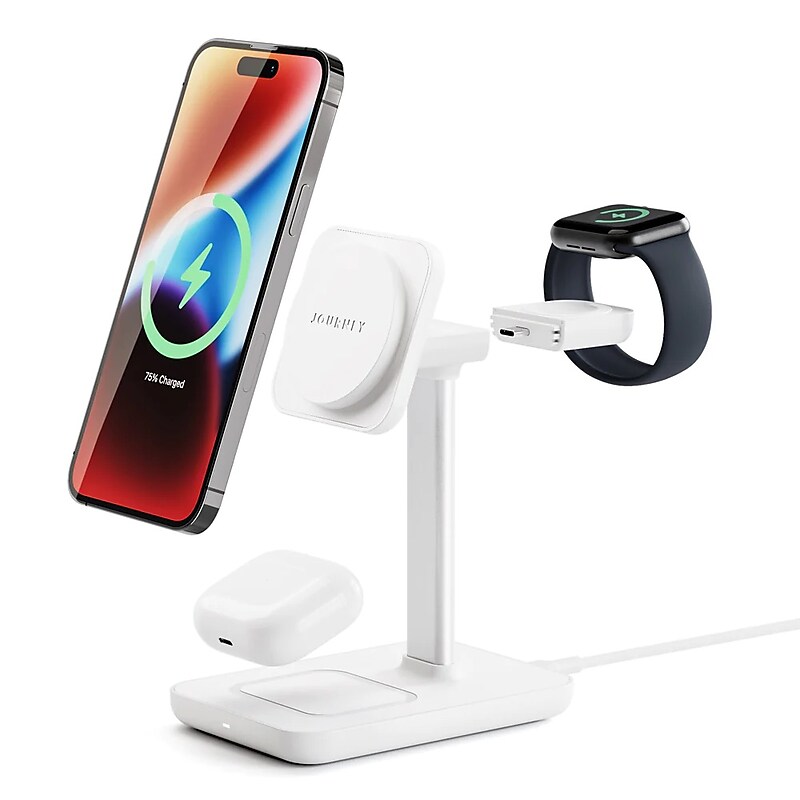 JOURNEY TRIO ULTRA 3-in-1 Fast Wireless Charging Station, White (JMSRT31WH) image 1