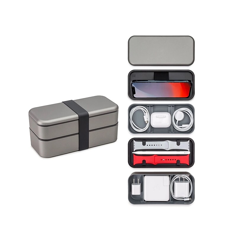 Function101 BENTOSTACK Tech Accessory Organizer, Gray (F101-BSGR2) image 1