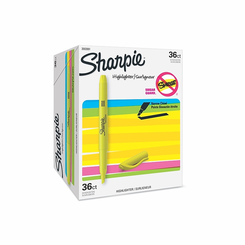 Sharpie Stick Highlighter, Chisel Tip, Yellow, 36/Pack (2003991) image 1