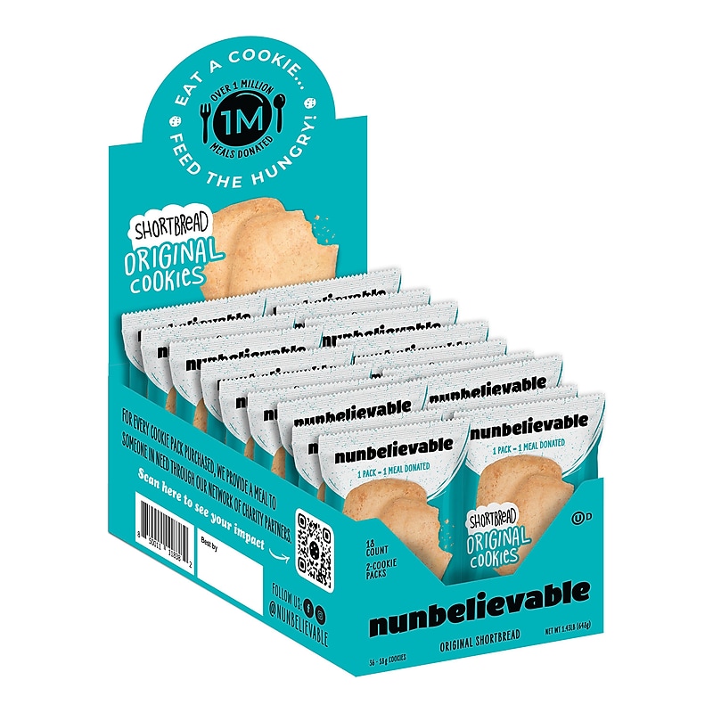 Nunbelievable Original Shortbread Cookie, 1.3 oz, 18/Pack (220-02244) image 1