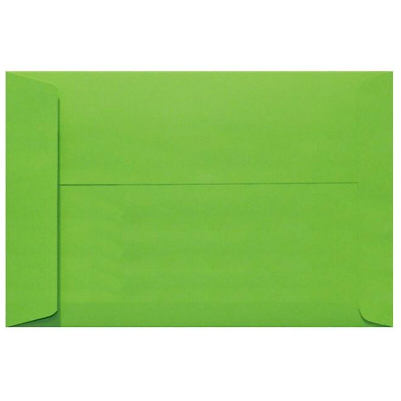 JAM Paper 10 x 13 Open End Envelopes, Limelight Green, 250/Pack (4897-101-250) image 1