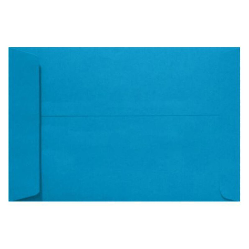 JAM Paper 10 x 13 Open End Envelopes, Pool Blue, 50/Pack (LUX-4897-102-50) image 1