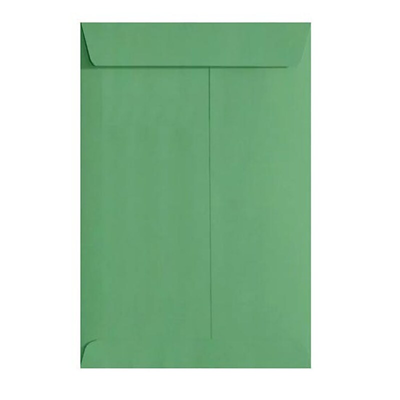 JAM Paper 10 x 13 Open End Envelopes, Holiday Green, 50/Pack (LUX-4897-L17-50) image 1