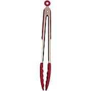 Starfrit Stainless Steel and Red Silicone 12" Tongs (093291-006-0000)