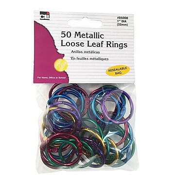 Charles Leonard Loose Leaf Rings,  1" diameter, 125 page capacity, 50/Pk (CHL85000)