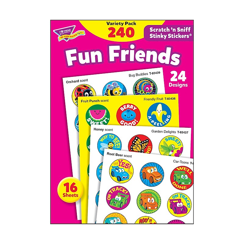 TREND® Fun Friends Stinky Stickers® Variety Pack, 240 Count (T-83917) image 1