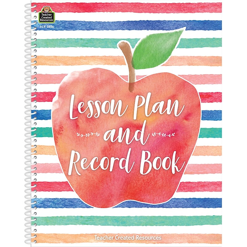 Teacher Created Resources Watercolor Lesson Plan and Record Book, 160 Pages, 8.5" x 11" (TCR3586) image 1