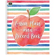 Teacher Created Resources Watercolor Lesson Plan and Record Book, 160 Pages, 8.5" x 11" (TCR3586)