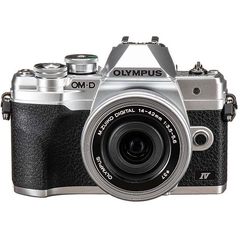 Olympus OM-D E-M10 Mark IV 20.3 Megapixel Mirrorless Camera with 14-42mm EZ Lens, Silver (V207132SU000) image 1