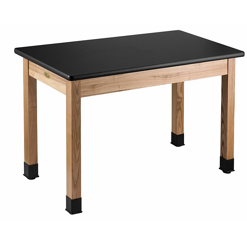 NPS Chemical Resistant Series Regtangular Science Table, 24" x 60", Black/Ashwood (SLT1-2460C) image 1