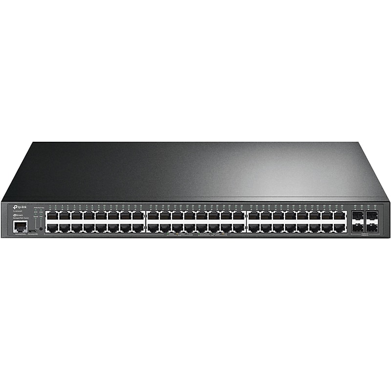 TP-LINK JetStream 48-Port Gigabit Ethernet PoE+ Managed Switch, Black (TL-SG3452P) image 1
