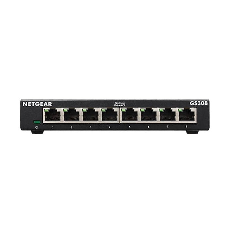 Netgear 300 Series 8-Port Gigabit Ethernet Unmanaged Switch, Black (GS308-300PAS) image 1