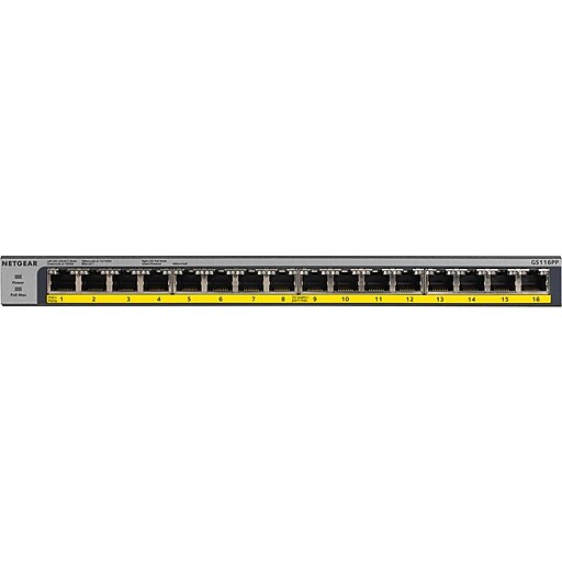 NETGEAR 16ポート Gigabit PoE+ スイッチ GS116PP Amazon.com: NETGEAR 16-Port Gigabit Ethernet Unmanaged PoE Switch
