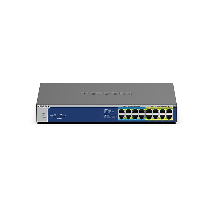 Netgear 16-Port Gigabit Ethernet PoE Unmanaged Switch, 10/100/1000