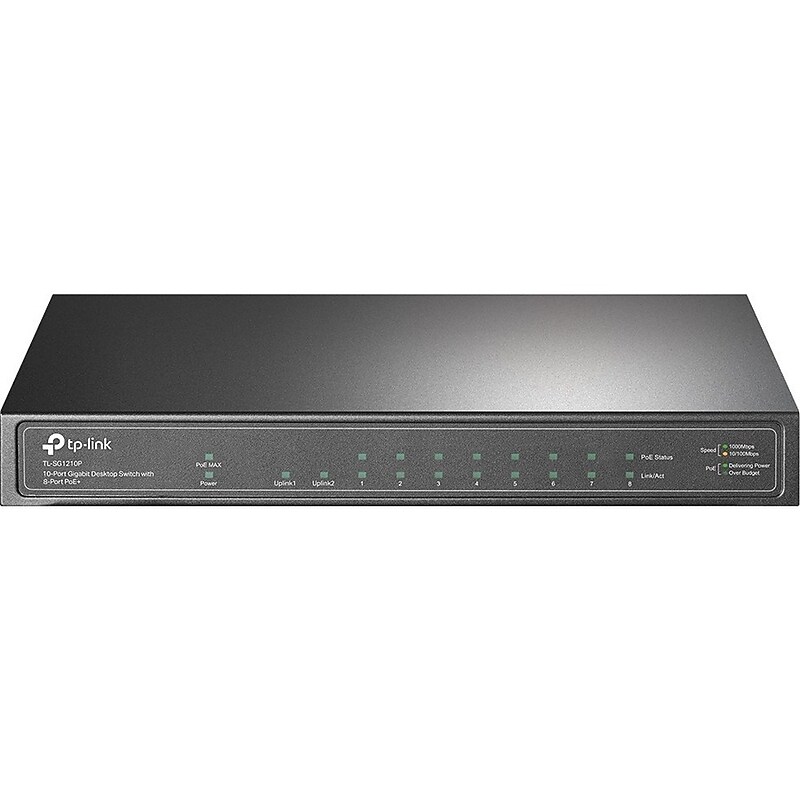 TP-Link TL-SG1210P 8 Port Layer 2 Gigabit PoE Ethernet Switch Unmanaged, Black image 1