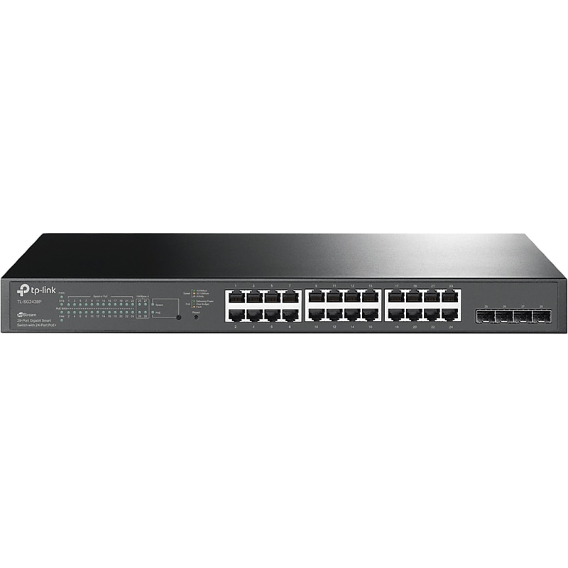 TP-LINK JetStream 24-Port Gigabit Ethernet PoE+ Smart Switch, Black (TL-SG2428P) image 1