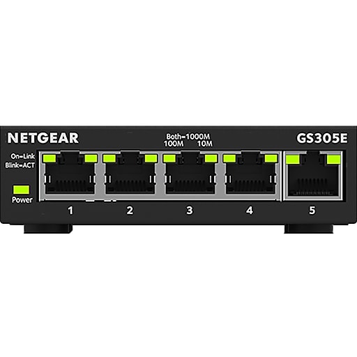 Netgear 300 Series Plus 5Port Gigabit Managed Switch, Black