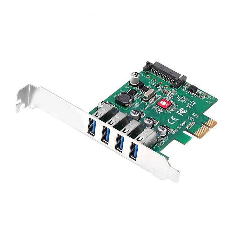 SIIG 4-Ports PCIe Host Card, Green JUP40A11S1 image 1