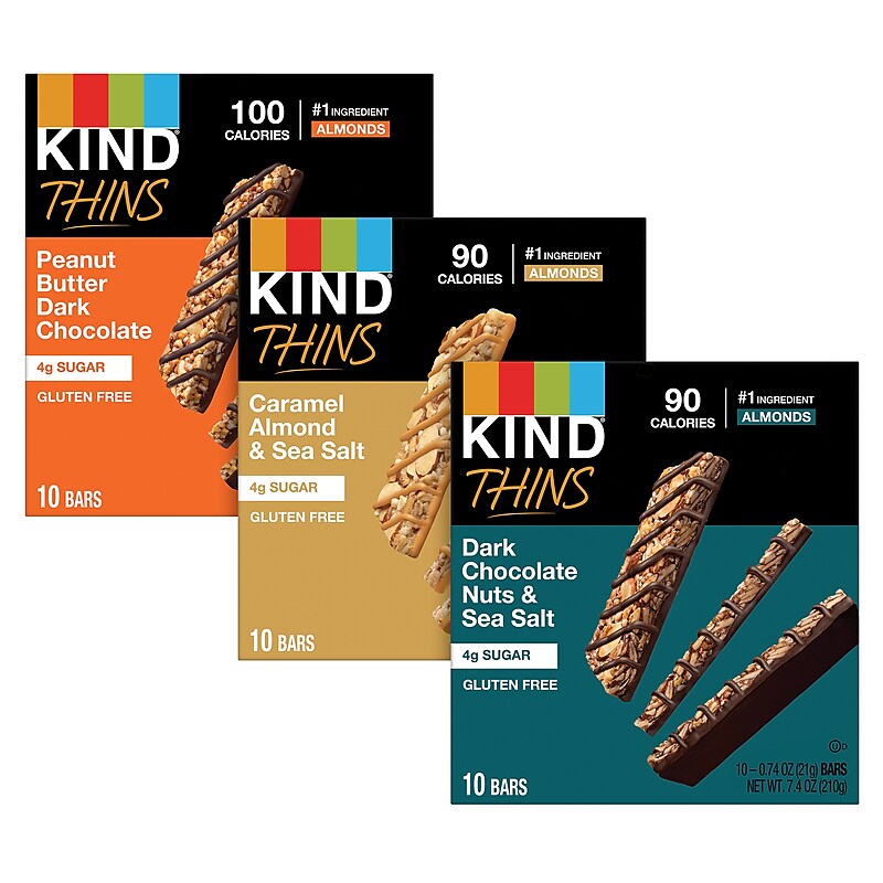 KIND Thins Gluten Free Variety Pack, 30/Box (600-00776) image 1