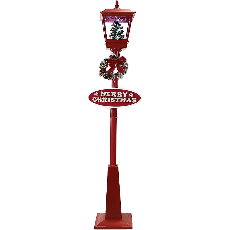 Fraser Hill Farm Let It Snow Series 71" Musical Snowy Street Lamp (FSSL071A-RD2) image 1