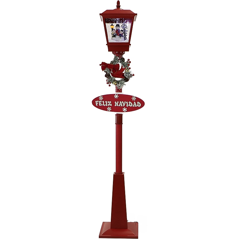 Fraser Hill Farm Let It Snow Series 71" Musical Snowy Street Lamp (FSSL071A-RD3) image 1
