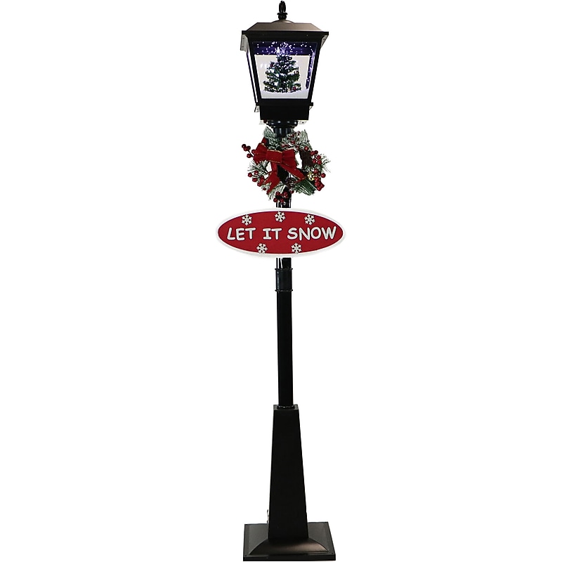 Fraser Hill Farm Let It Snow Series 71" Musical Street Lamp (FSSL071A-BLK2) image 1