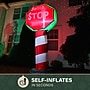 Fraser Hill Farm 3.5' Prelit "Santa Stop Here" Sign Inflatable (FHFXMASSGN031-L)~#|#~sp227529111_sc7