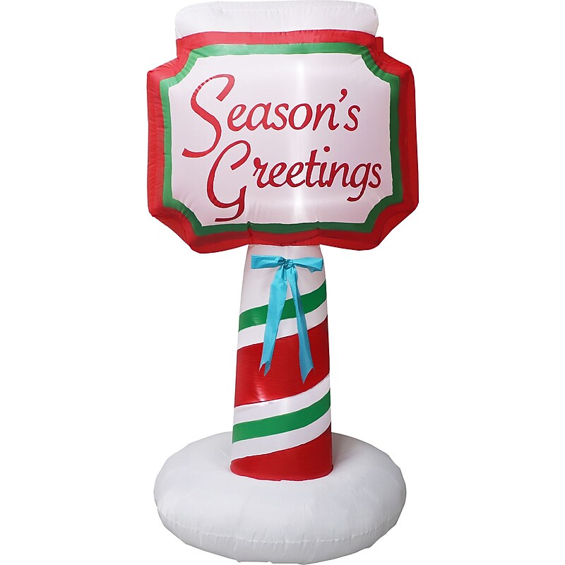 Fraser Hill Farm 6' Prelit Season's Greetings Sign Inflatable (FHFSGSGN061-L) image 1