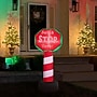 Fraser Hill Farm 3.5' Prelit "Santa Stop Here" Sign Inflatable (FHFXMASSGN031-L)~#|#~sp227529183_sc7