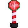 Fraser Hill Farm 3.5' Prelit "Santa Stop Here" Sign Inflatable (FHFXMASSGN031-L)~#|#~sp227529184_sc7