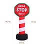 Fraser Hill Farm 3.5' Prelit "Santa Stop Here" Sign Inflatable (FHFXMASSGN031-L)~#|#~sp227529208_sc7