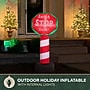 Fraser Hill Farm 3.5' Prelit "Santa Stop Here" Sign Inflatable (FHFXMASSGN031-L)~#|#~sp227529210_sc7