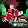 Fraser Hill Farm 7' Wide Prelit Santa on Motorcycle Inflatable (FHFSNTABIKE071-L)~#|#~sp227529274_sc7