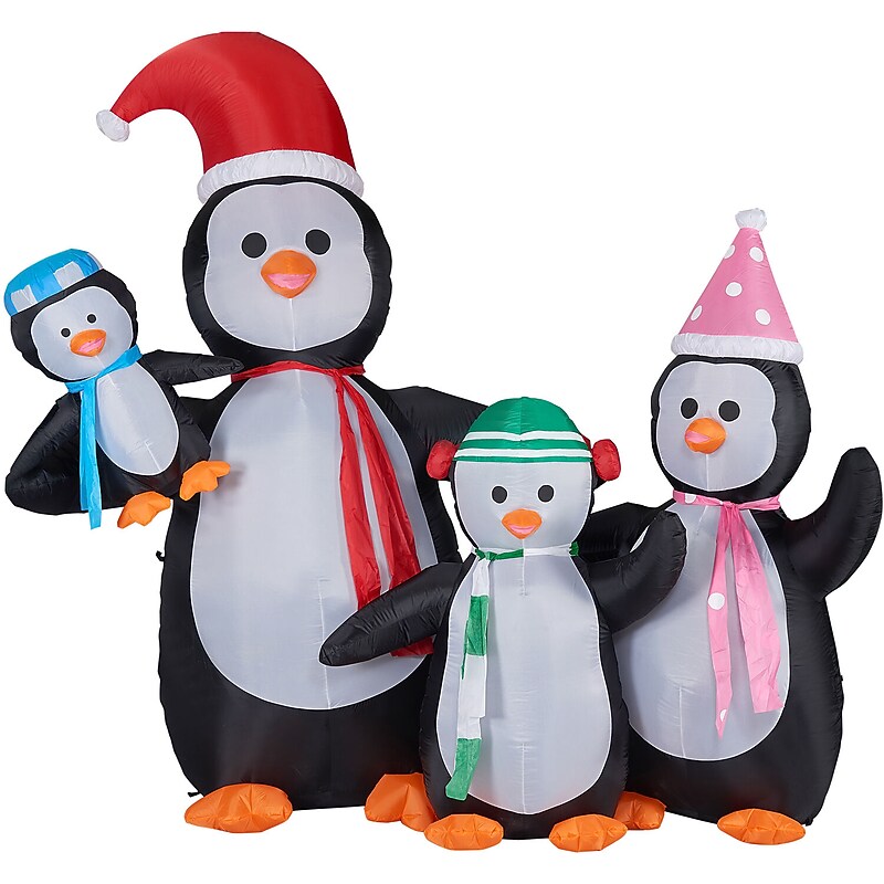 Fraser Hill Farm 10' Penguin Family Inflatable (FHFPENGNF101-L) image 1