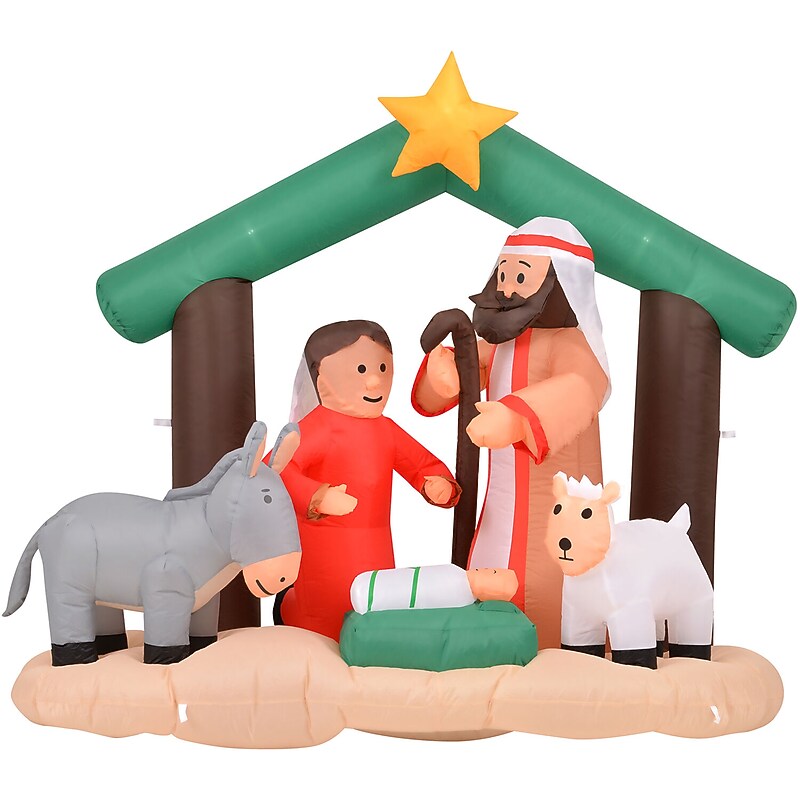 Fraser Hill Farm 7' Nativity Inflatable (FHFNVTY073-L) image 1