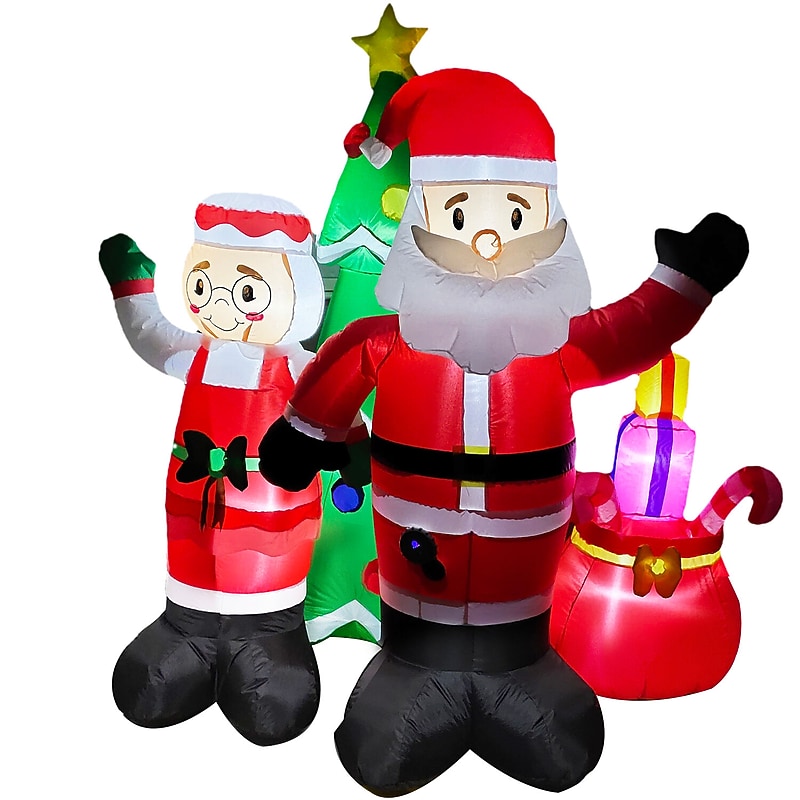 Fraser Hill Farm 6' Prelit Mr. and Mrs. Claus Inflatable (FHFMRMRSCLS061-L) image 1