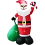 Fraser Hill Farm 10' Prelit African American Santa Holding Toy Sack Inflatable (FHFAASANTA101-L)~#|#~sp227529754_sc7