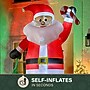 Fraser Hill Farm 10' Prelit African American Santa Holding Toy Sack Inflatable (FHFAASANTA101-L)~#|#~sp227529755_sc7